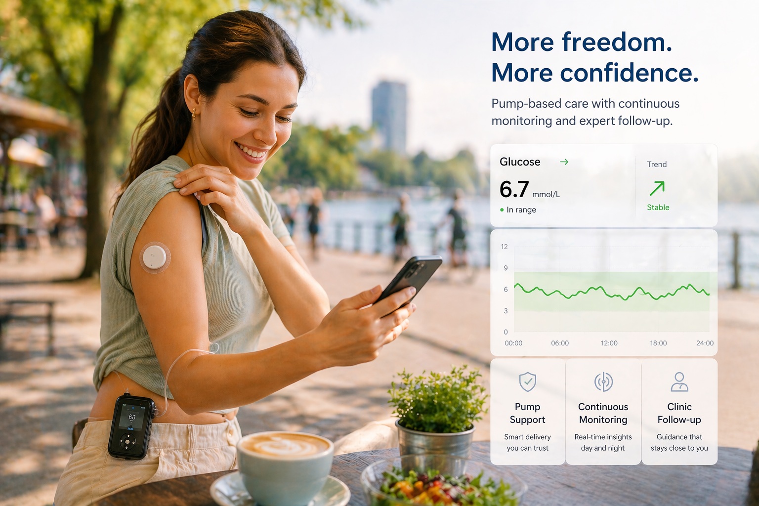 Insulin pump and diabetes technology close-up